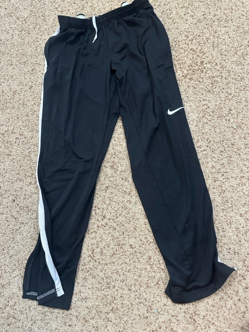 Nike Black Shorts and Black Track Pants with White Trim